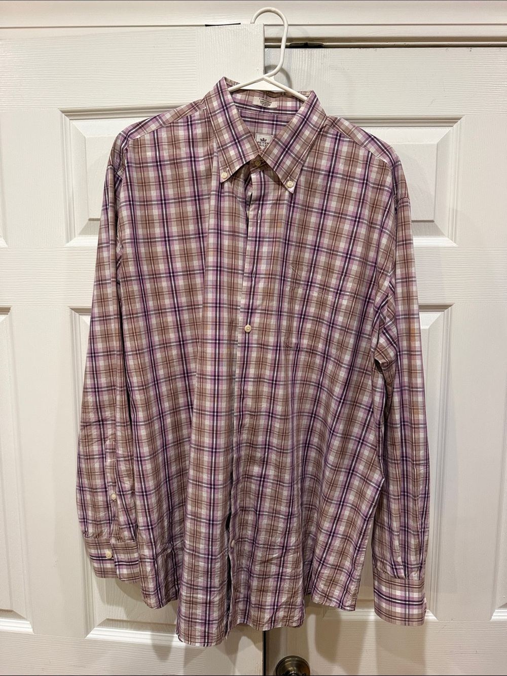 Peter Millar Purple Plaid Button-Down Shirt